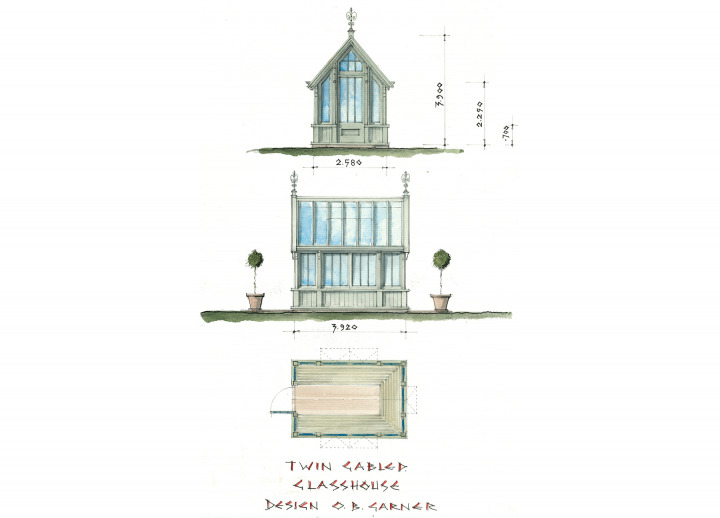 Twin gabled free standing greenhouse