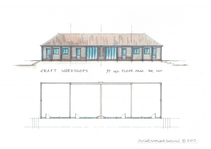 Oak & clapboard craft workshops, North Norfolk