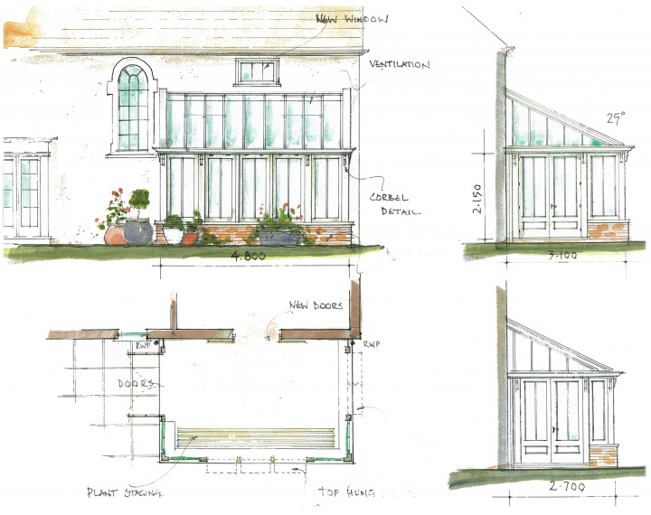 Lean-to greenhouse with plant staging