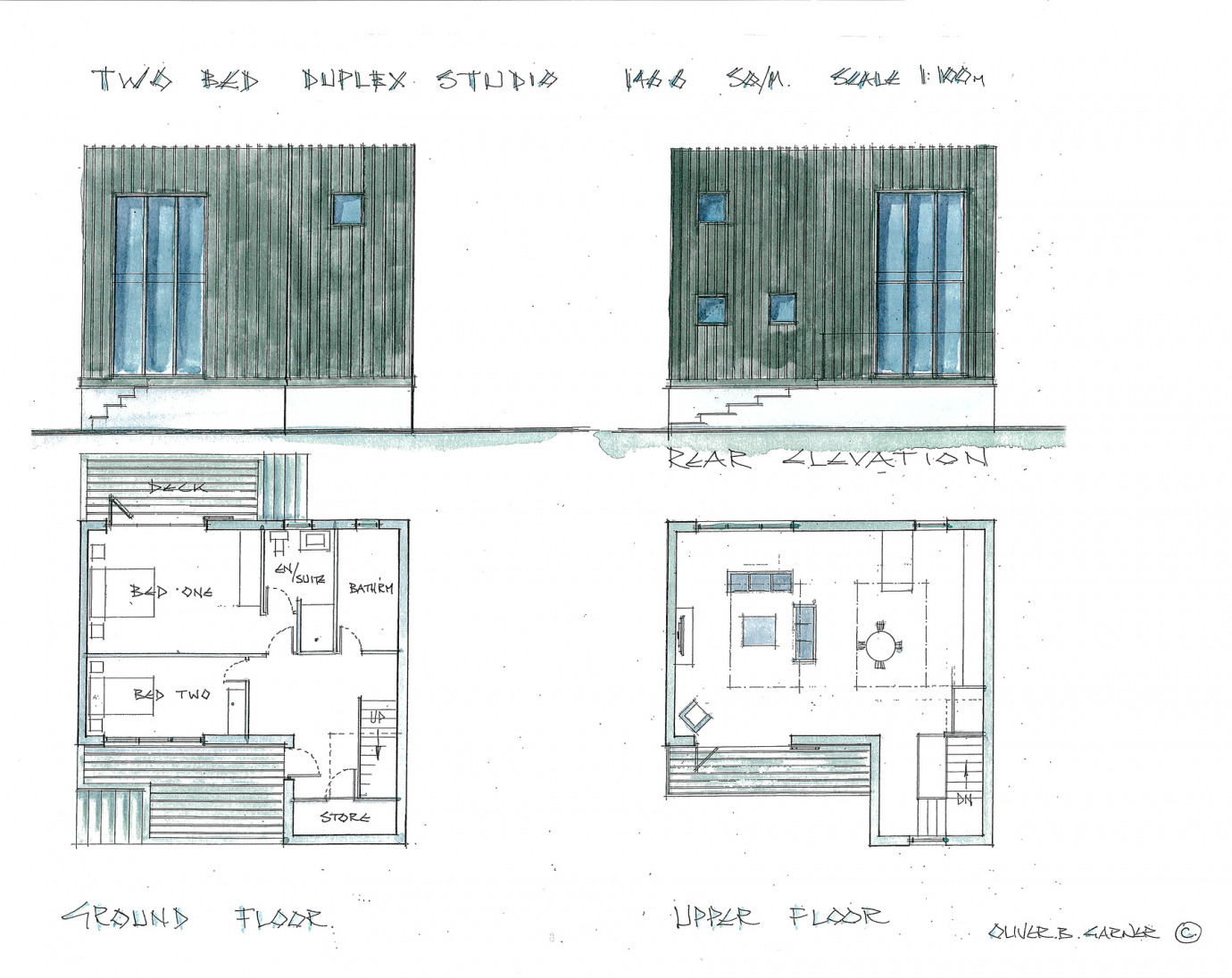 Zinc clad 2 bed duplex studio