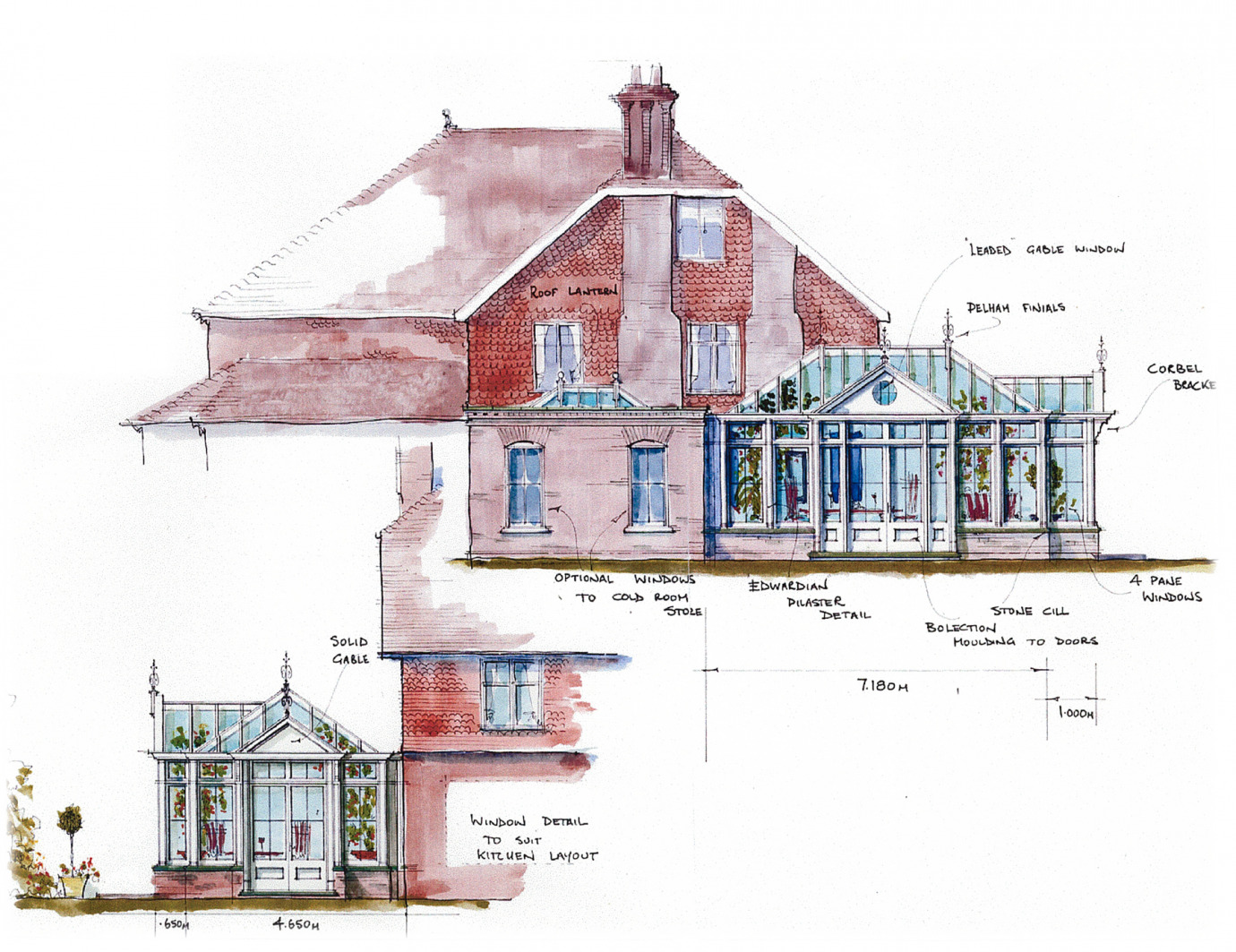 Twin gabled Edwardian conservatory