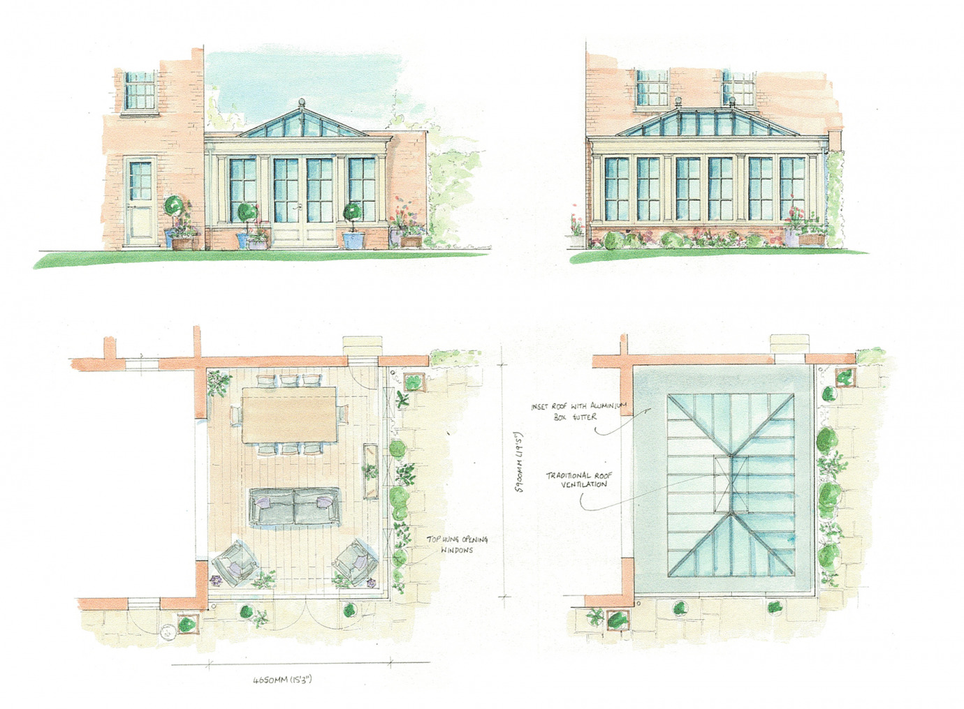 Classically detailed orangery to a Norwich town house